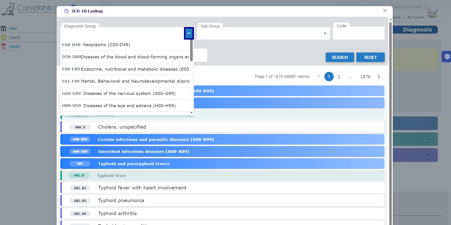 ICD-10 lookup